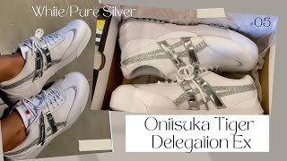 🐅ONITSUKA TIGER DELEGATION EX whitepure silver [upl. by Adneral893]