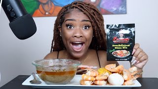 TRYING BLOVES NEW GARLIC BUTTER SMACKALICIOUS SAUCE SEAFOOD BOIL MUKBANG [upl. by Miarzim391]