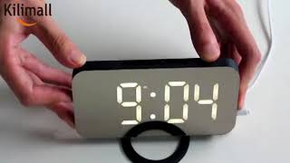 Kilimall LED digital dual USB Alarm Clock  android charger [upl. by Halludba951]