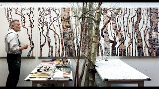 TorArne Moen painting birches [upl. by Dorena]