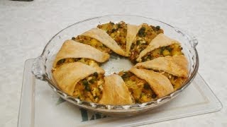 Curried Cauliflower amp Peas Brunch Ring Pie video recipe  Indian Gourmet Recipe by Bhavna [upl. by Eednac]