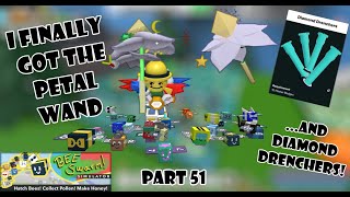 I Finally got a Petal Wand and Diamond Drenchers in quotBee Swarm Simulatorquot Roblox Part 51 [upl. by Rabah]