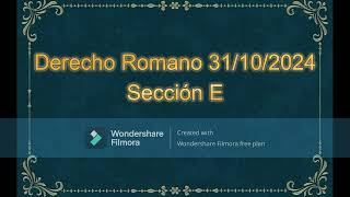 Derecho Romano 31102024 [upl. by Nomelc]