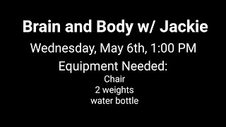 Brain and Body w Jackie Wednesday May 6th 2020 [upl. by Obaza]