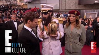 Sacha Baron Cohen Spills Ashes on Ryan Seacrest  2012 Oscars  E [upl. by Ayalat]