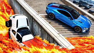 Cars vs Volcano Spit Lava all over the City  BeamNG Drive  🔥 ULTIMATE Edition Compilation [upl. by Adnyleb]