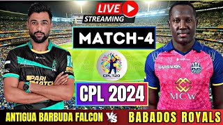 LIVE CPL 2024  LIVE Antigua and Barbuda Falcons vs Barbados Royals 4th Match  live CPL [upl. by Eizzo23]