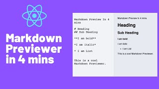 Build Markdown Previewer in 4 mins with React [upl. by Trace]