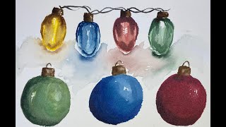 Christmas themes practice in watercolor [upl. by Clava436]