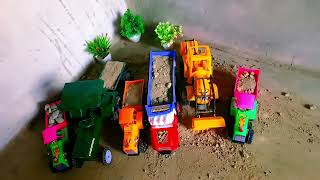 tractor 🚜 truck 🚛 pe mitti loading exavater tractor truck toys tractorjcb excavator [upl. by Tingey670]