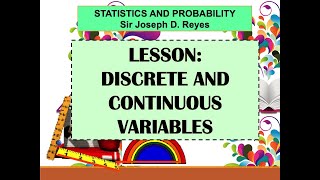 DISCRETE AND CONTINUOUS VARIABLES  STATISTICS AND PROBABILITY  TAGLISH [upl. by Izogn600]