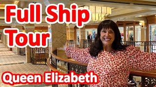 Queen Elizabeth Ship Tour  A Full Tour of Cunard Queen Elizabeth [upl. by Etnomaj]