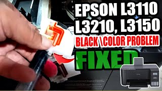 HOW TO FIX EPSON L3110 L3210 L3150 L3250 L1210 MISSING COLORBLACK PRINTOUT [upl. by Fee313]