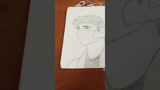 Mask boy drawing  subscribe [upl. by Ellehcsor]