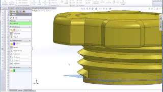 SolidWorks Inserting a Tapered Thread Part 3 Inserting the Thread using a Sweep [upl. by Kristal584]