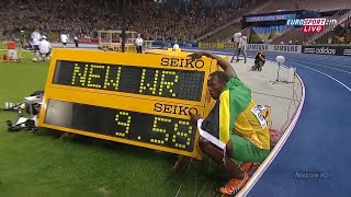 UNMATCHED SPEED USAIN BOLTS 958 100M IN BERLIN 2009  WORLD RECORD [upl. by Nolava837]