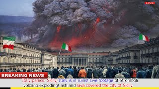 Stramboli Volcano ERUPTS Lava Destroys Italian Town Overnight [upl. by Rondon458]