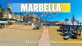 Marbella Spain Beach Walk September 2024 [upl. by Miarzim642]