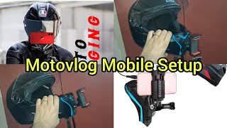 MotoVlogging Full Face with ChinMobile HolderMicComboFor Bikers Helmet MountUnboxing And Review [upl. by Lerak]