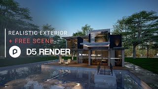 Realistic Exterior Render with D5 Render  Private House 264  Downloadable Project File Included [upl. by Nirac]