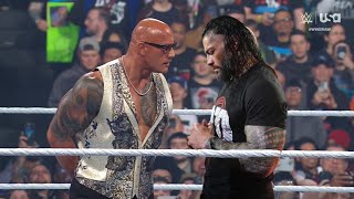 Rock Returns amp Confront Roman Reigns Rock Returns Confront Cody Rhodes [upl. by Eldin]