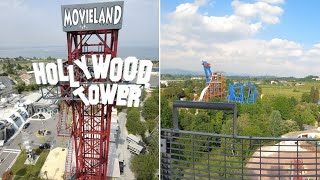 Hollywood Tower On Ride POV  Movieland Park [upl. by Zed]