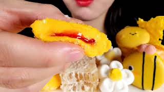 ASMR EATING HONEYCOMB MARSHMALLOW HONEY CHEESE CAKE MUKBANG mukbangasmreating asmr eatingsound [upl. by Fitzgerald]