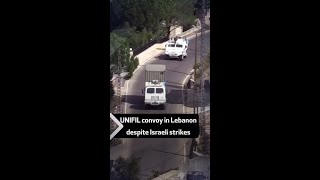 UNIFIL convoy seen in Lebanon despite Israeli strikes [upl. by Maroney]