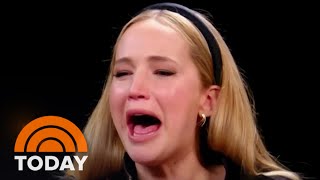 Watch Jennifer Lawrence struggle to keep it together on ‘Hot Ones’ [upl. by Ashlan832]