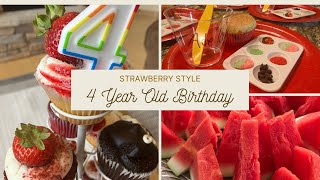 Easy 4Year Old Birthday Idea Strawberry Birthday Theme Inspiration [upl. by Sirrad768]