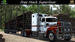 Free Mack Superliner Short Logs Hauled into El Dorado JBX2TAA Combo ATS PC 4K 152 [upl. by Nirret]