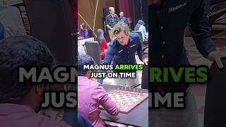 Magnus ARRIVES JUST ON TIME To the GAME AGAINST Vidit [upl. by Ynneh]