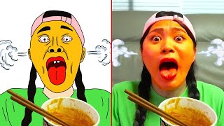 Dona Mukbang Fire Spicy Noodle Tteokbokki Drawing Meme  毹闺癌 霃勲倶 [upl. by Franciscka]