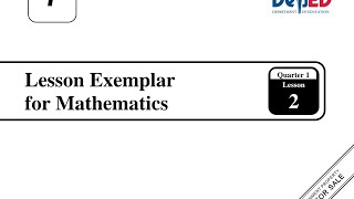 Grade 7 Q1W2 Lesson Exemplar with Work Sheet for Mathematics 7 [upl. by Redliw965]