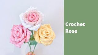 How to Crochet a Rose Flower  Beginner Crochet Tutorial [upl. by Corby]