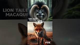 Lion Tailed Macaque vs Fox shorts animals animalbattle [upl. by Olocin]