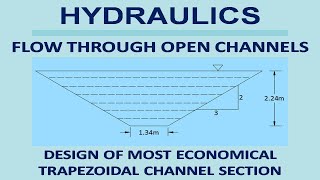 Design of most economical trapezoidal channel section  Flow through open channels  Hydraulics [upl. by Erasme]