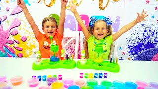 ダイアナとローマはスライムを作る Slime Party [upl. by Nanji]