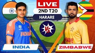 🔴 Live INDIA vs ZIMBABWE 2nd T20  IND vs ZIM Live cricket match Today  Live Score amp Commentary [upl. by Miun]