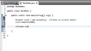 Java Tutorial 10 Create a simple Bank Account [upl. by Ehrenberg]