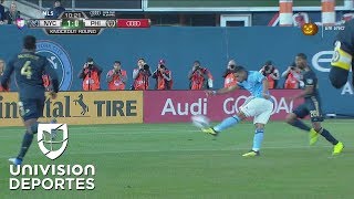 David Villa asiste de taquito e Ismael TajouriShradi marca un golazo NY City 10 Philadelphia [upl. by Siuraj]