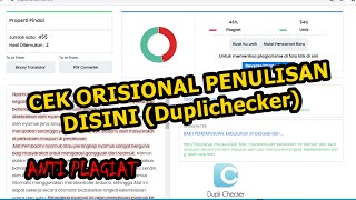 Cara Cek Plagiasi Penulisan Menggunakan Duplichecker Platform Anti Plagiat [upl. by Erinna]