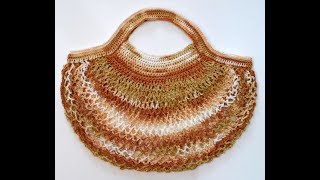 Háčkovaná nákupná taška  sieťovka Batik Perforated shopping bag crochet [upl. by Pouncey]