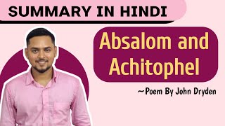 Absalom and Achitophel  Summary in Hindi  Poem by John Dryden  Explanation Analysis [upl. by Buffum]