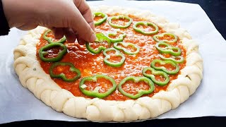 La plus Délicieuse Pizza que jai jamais Faite ‼️ Incroyablement Simple et Rapide 🔝👌Pizza Recipe [upl. by Itoyj]