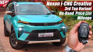 Tata Nexon CNG Creative Mid Variant On Road Price List Mileage Features [upl. by Bandeen]