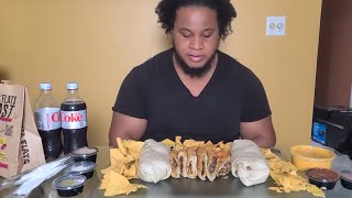 Tijuana Flats Burrito and Flautas Mukbang [upl. by Nomelihp]