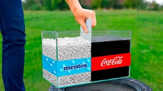 DIY Experiment Coca Cola and Mentos [upl. by Ledua]