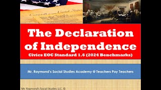 Declaration of Independence  16 Benchmark 2024 Civics EOC Ideas amp Grievances [upl. by Jozef509]