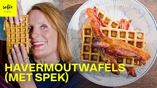 Zo maak je havermout wafels met spek 🧇🥓  Sofie Dumont [upl. by Peedus]